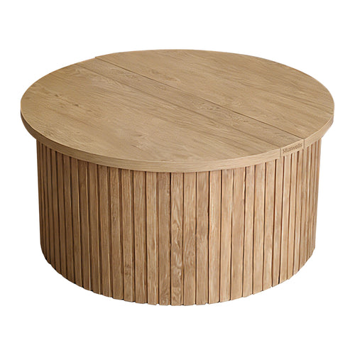 Muswells Round Lift-Top Coffee Table with Hidden Storage – Solid Wood Modern Multifunctional Tea Table